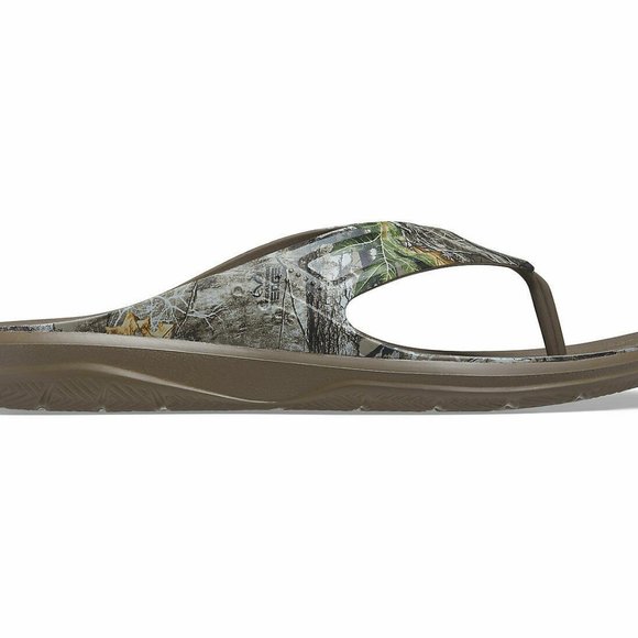 Mens Crocs Realtree Swiftwater Edge Wave Camo Flip Flops Slides 207410-267 NWT